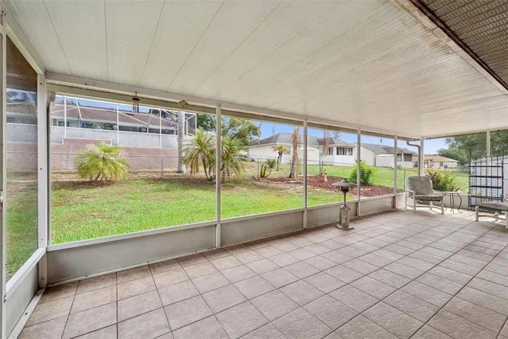 Lanai features tile flooring