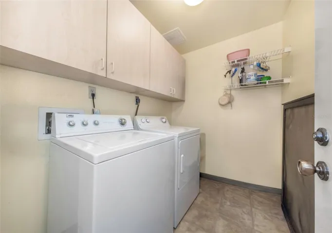 Laundry area in garage