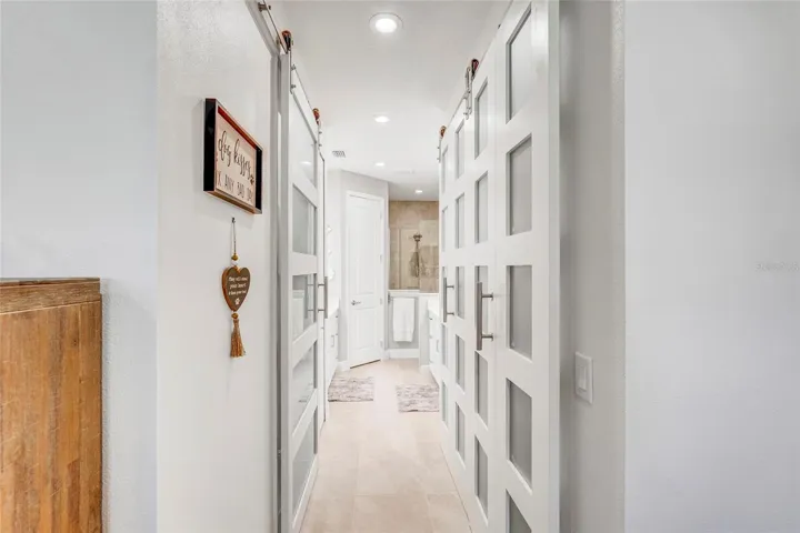 Dual Custom Glass Barn Closet Doors