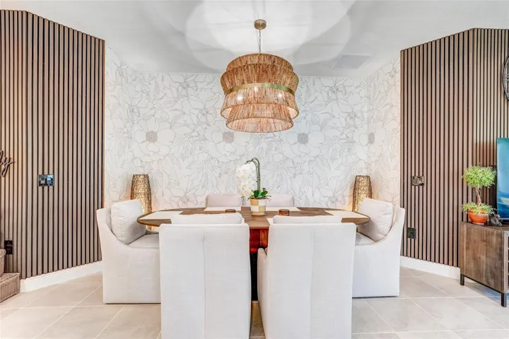 Upscale Dark Walnut Wood Feature Walls