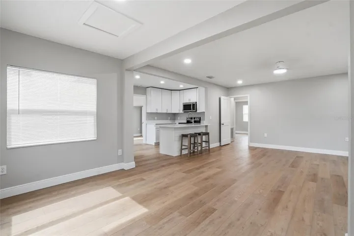 Open Living/Dining/Kitchen Area