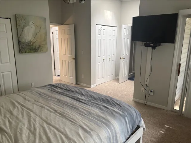 Master bedroom with double closets.