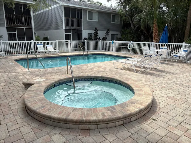 Community pool with spa