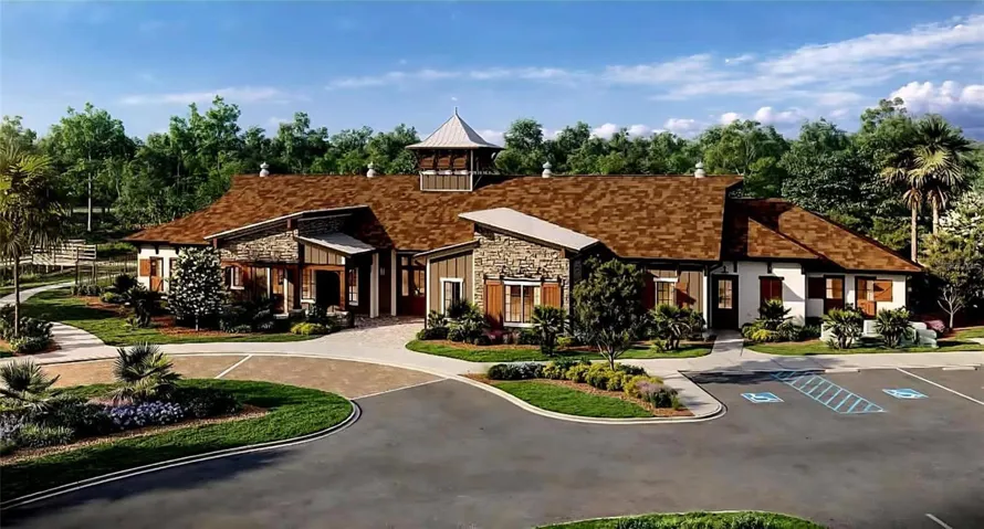 Developer rendering of the future clubhouse and pool.