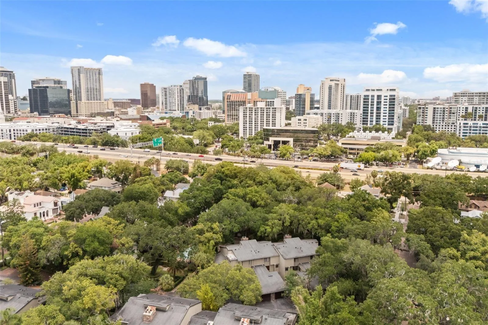 aerial view of downtown orlando