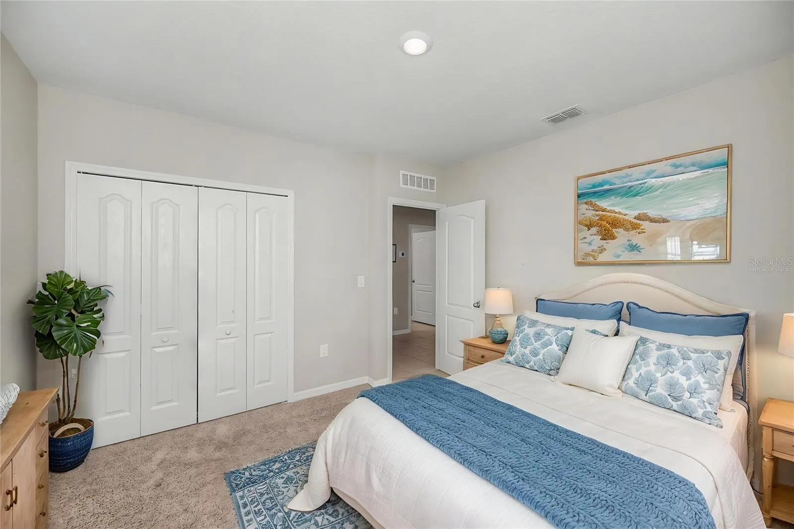 Virtually Staged Bedroom 3 with Large Closet.