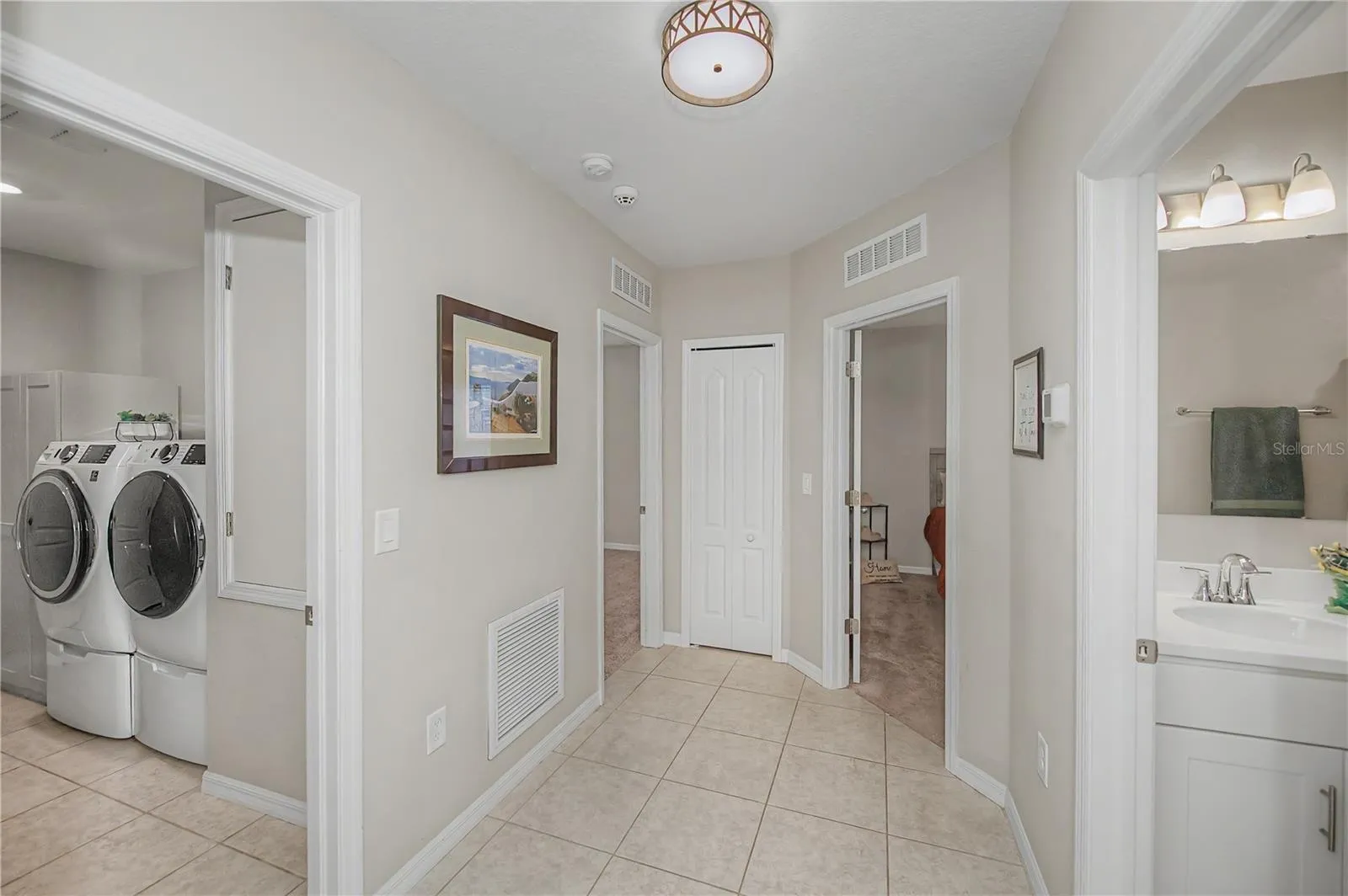 Guest Wing Hallway with Laundry Access.