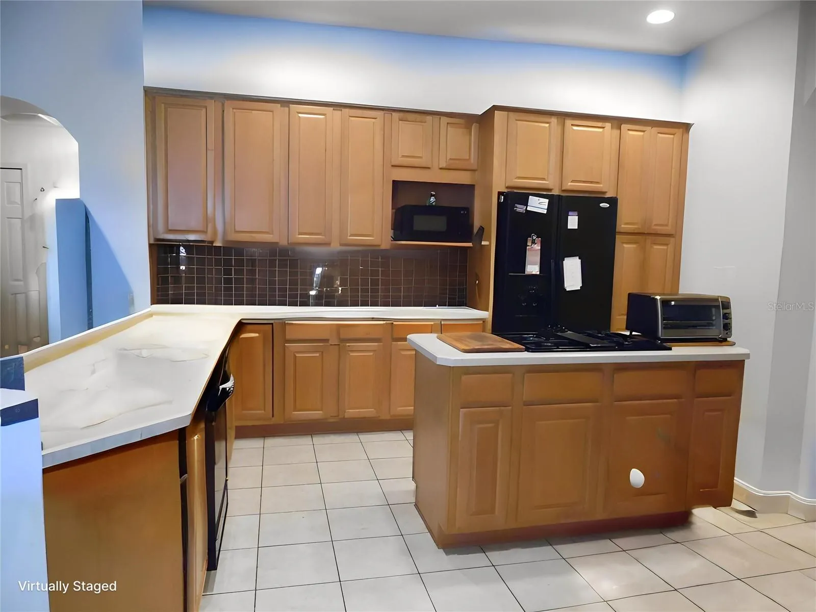 Kitchen with furnishings virtually removed