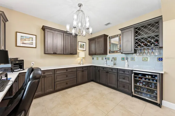 Bonus/flex space at the front of the home delivers custom built-ins.