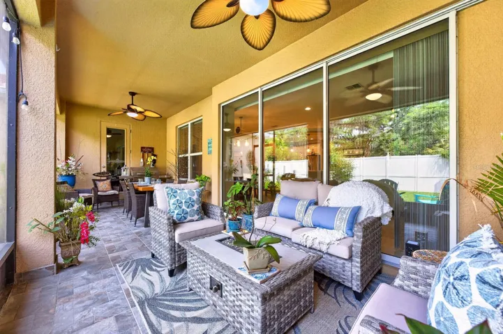 Telescopic sliding glass doors for seamless indoor/outdoor living.