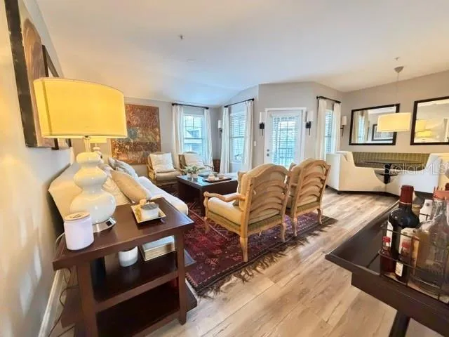 from kitchen to living room and patio door