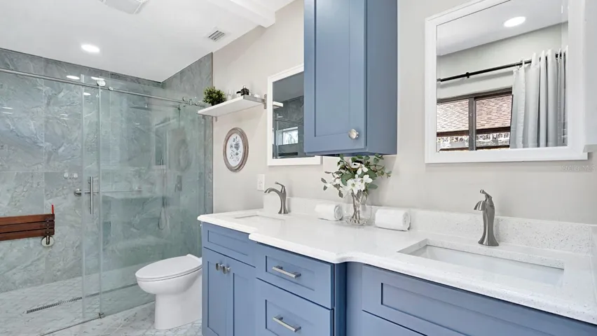 Walk in Shower, Double Vanity