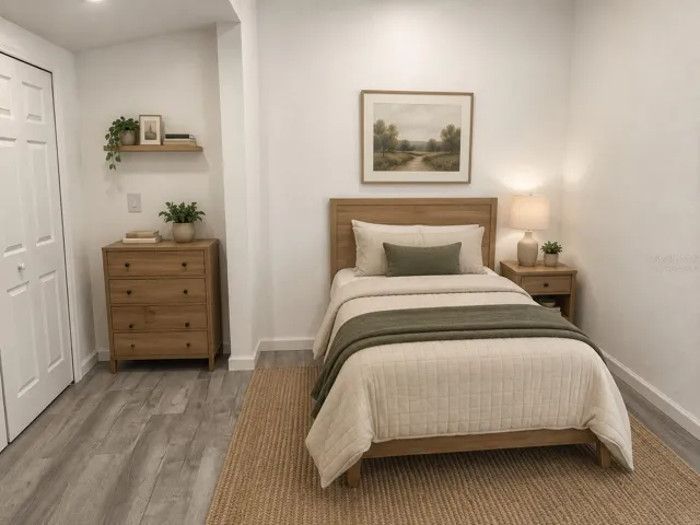 Virtually staged bedroom 2