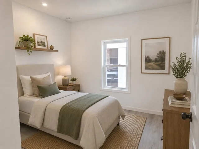 Virtually staged bedroom 3