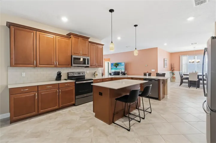 both eat in kitchen and dining areas