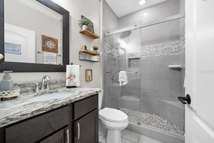 Matching Granite Vanities Throughout