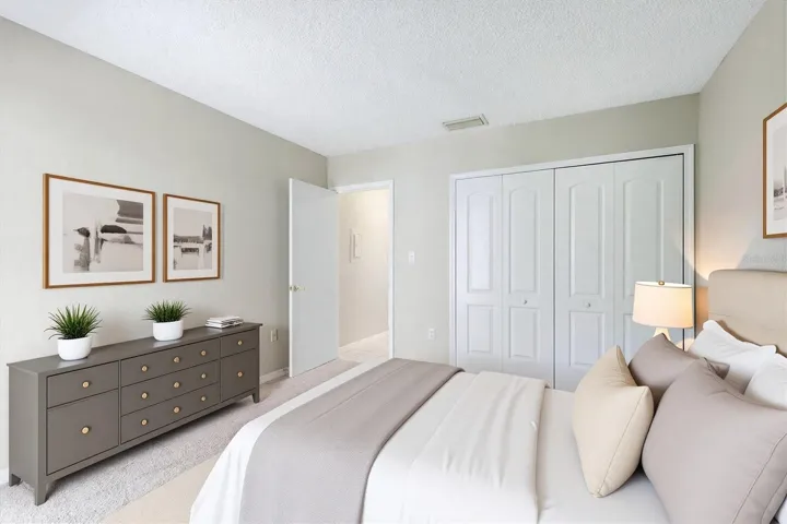 third bedroom with two closets (one is a walk in)- Virtually Staged