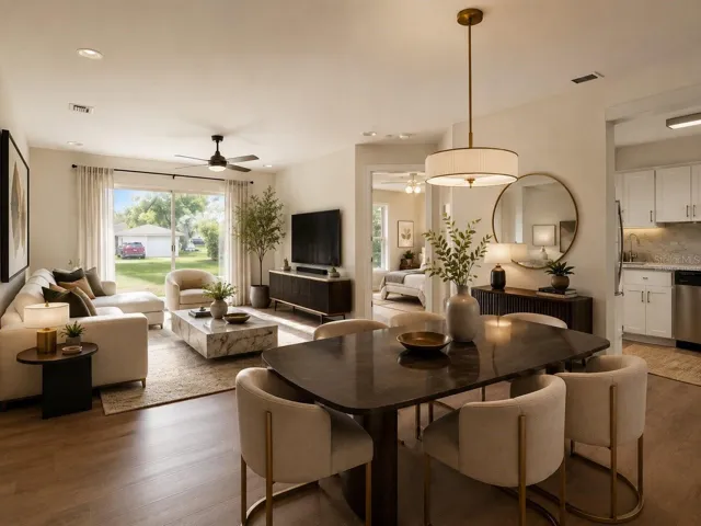 Virtually Staged  Dining and Living Combo