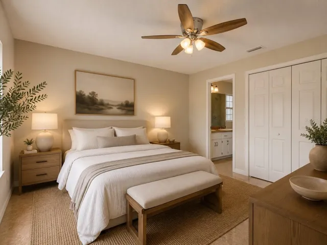 VVirtually Staged Primary Bedroom