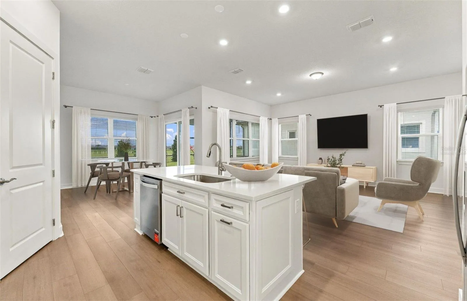 Virtually Staged - Open Kitchen to Cafe to Gathering Room