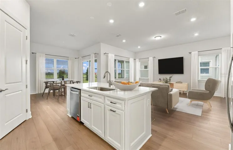 Virtually Staged - Open Kitchen to Cafe to Gathering Room