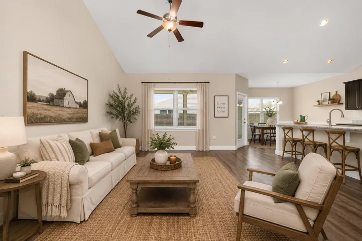 Living room virtually staged