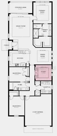 Floor Plan - Additional Highlights Include: tray ceilings, 42" white shaker cabinets, luxury vinyl floors and quartz countertops