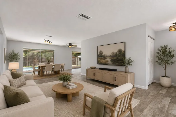 Virtually staged living room