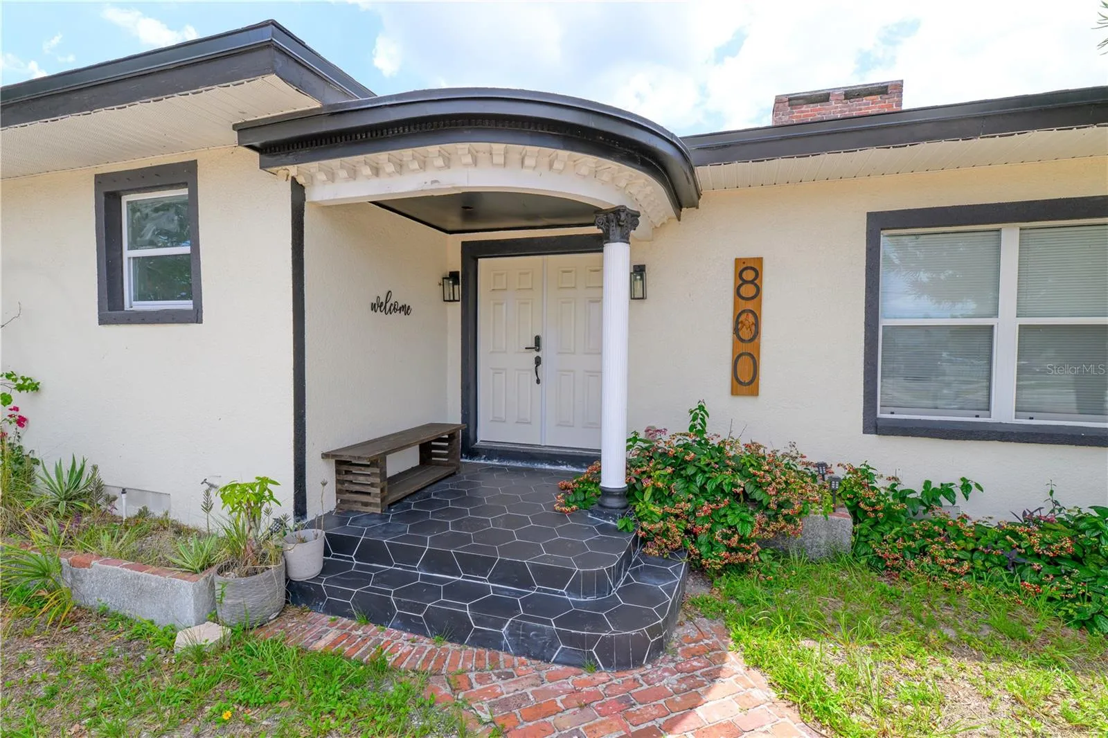 Double Door Front  Entrance & Porch