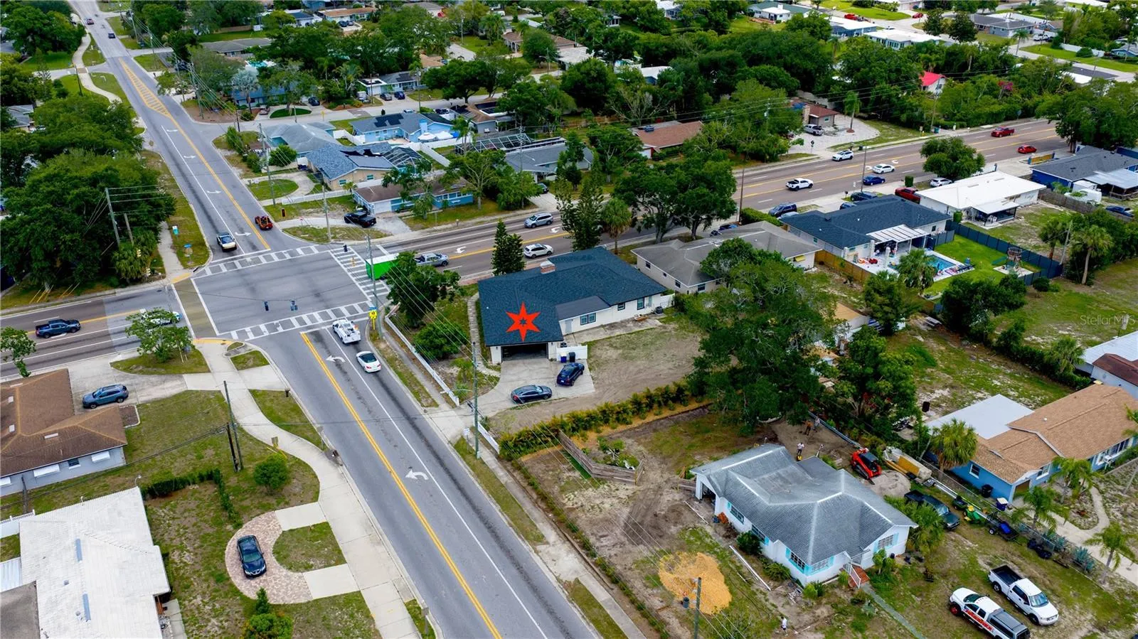 Backyard Aerial View of Lot