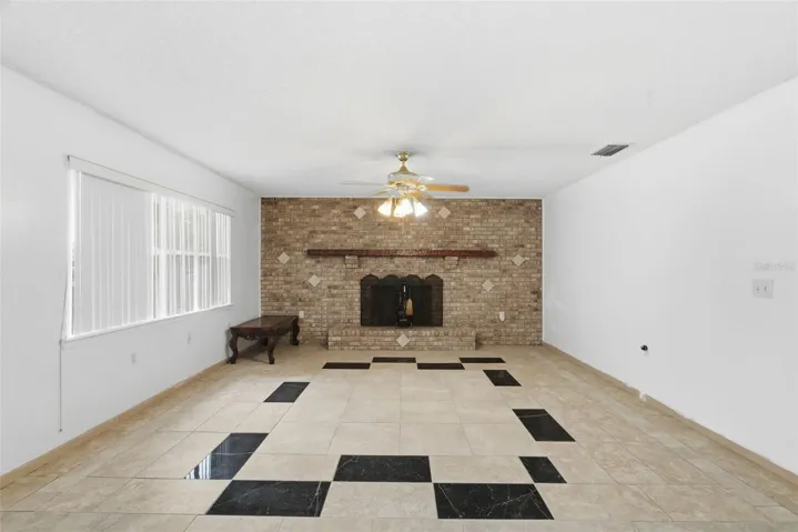 Wood-burning fireplace