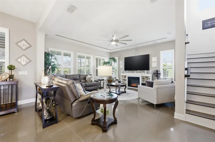 Family Room with Electric Fireplace