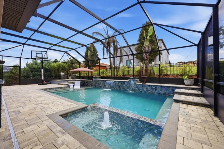Salt Water Pool with Spa