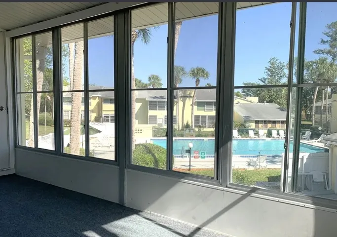 View of pool from balcony