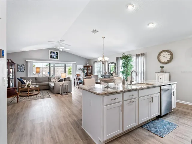 Open floor plan gets lots of natural light.