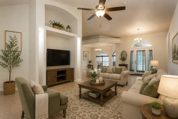 Virtually staged living room