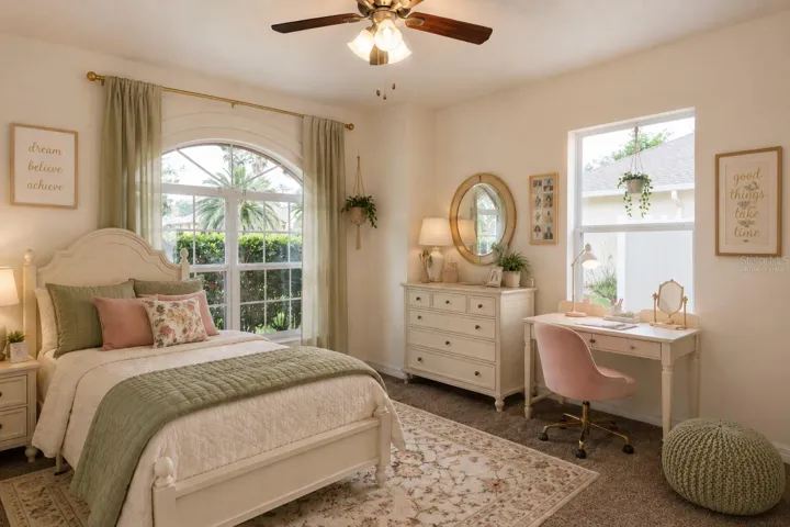 Virtually staged bedroom #2