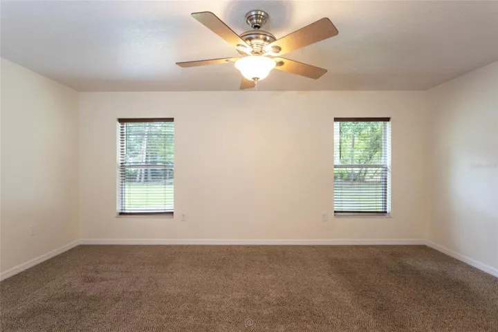 Primary suite in quite large.