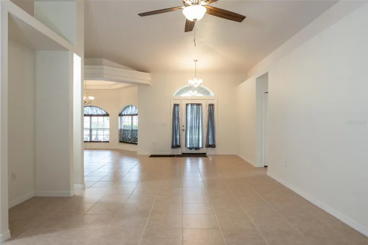 View from back of living room towards front door.