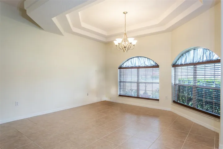Plenty of room for table and china cabinet in this dining room.