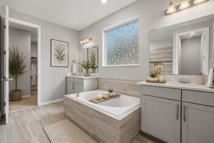 Virtually staged Primary bath