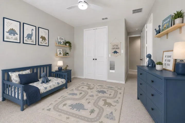 Virtually staged bedroom 3
