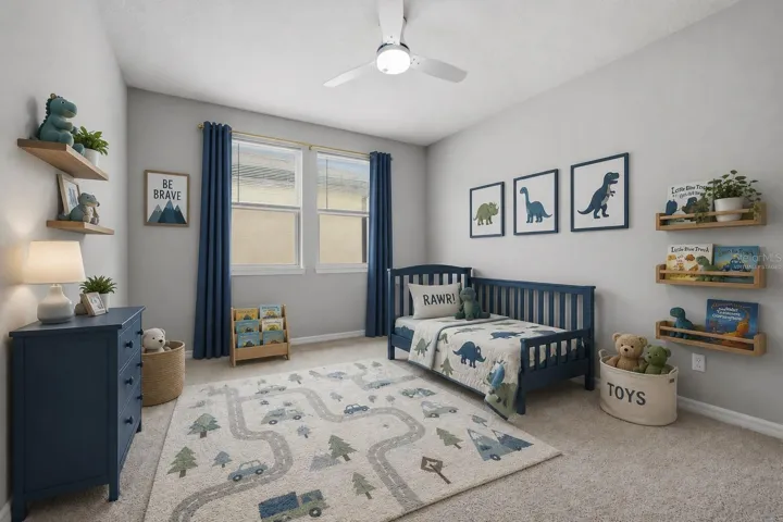 Virtually staged Bedroom 3