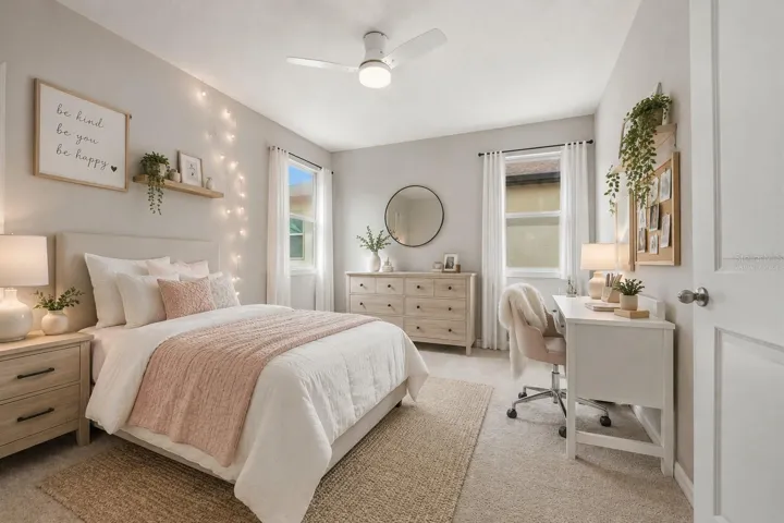 Virtually staged bedroom 2