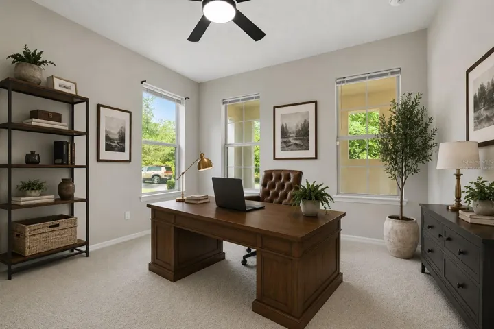 Virtually Staged Bedroom 5 staged as an office