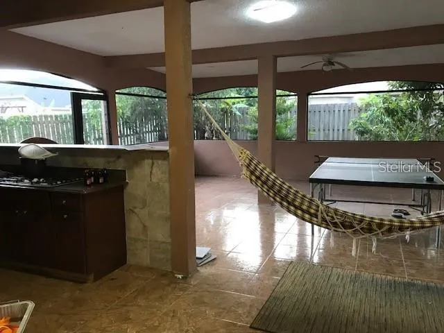 back porch with hammock