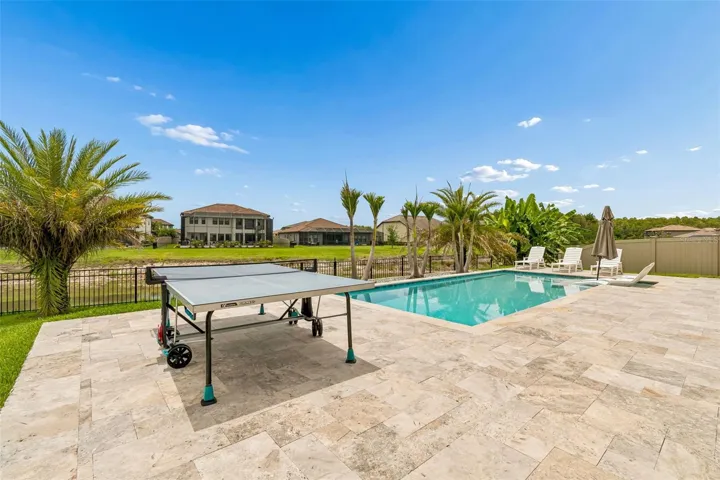 Deck is large enough for the ping pong table and more