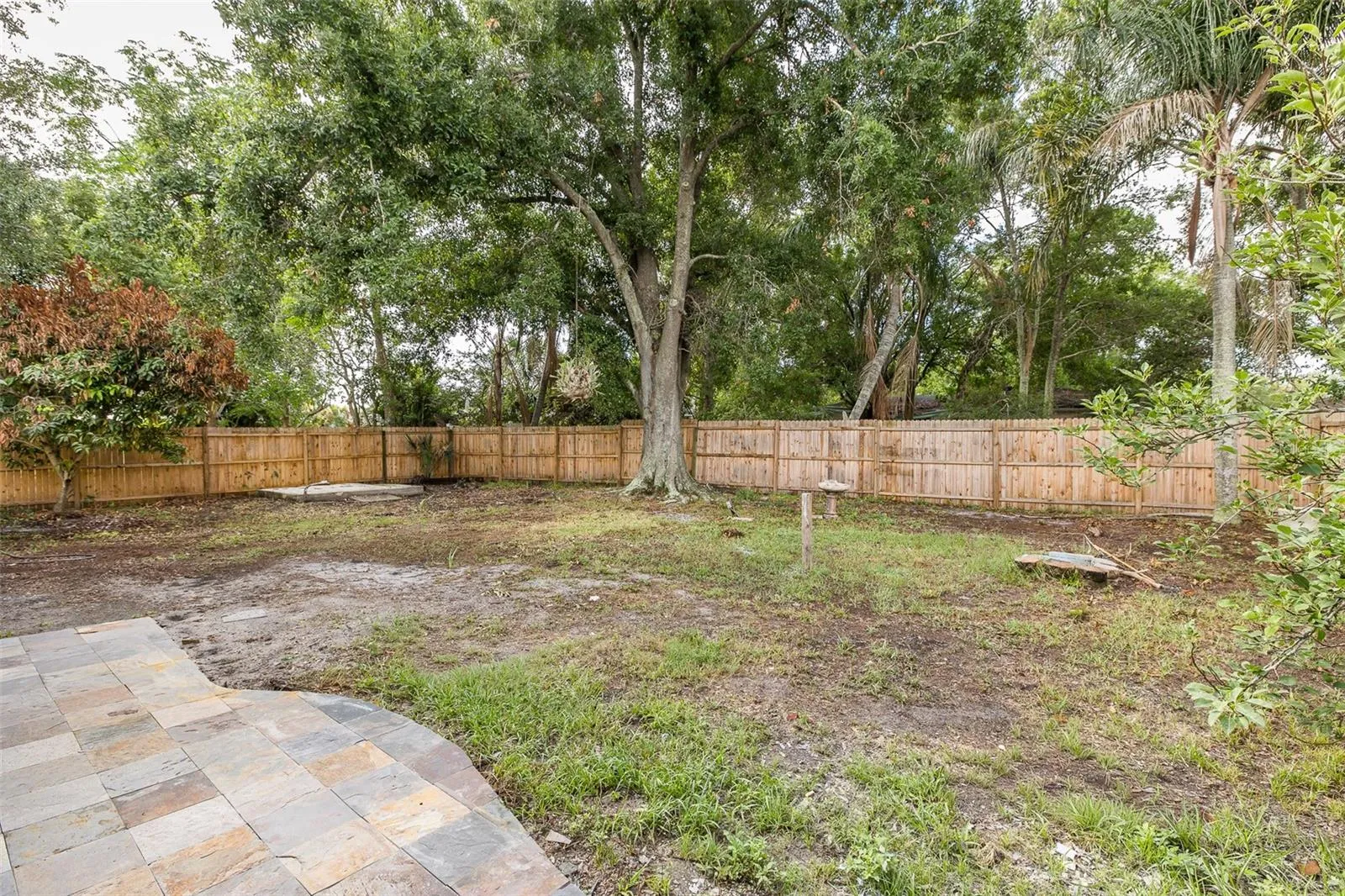 Fully-fenced backyard