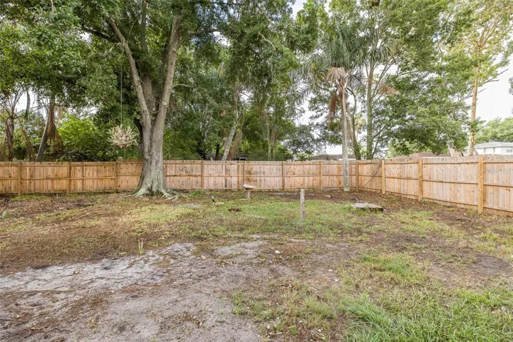 Fully-fenced backyard