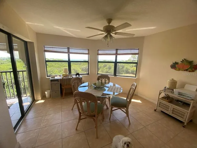 Dining area with river views